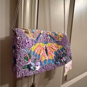 Embellished Purple Butterfly Women's Bag